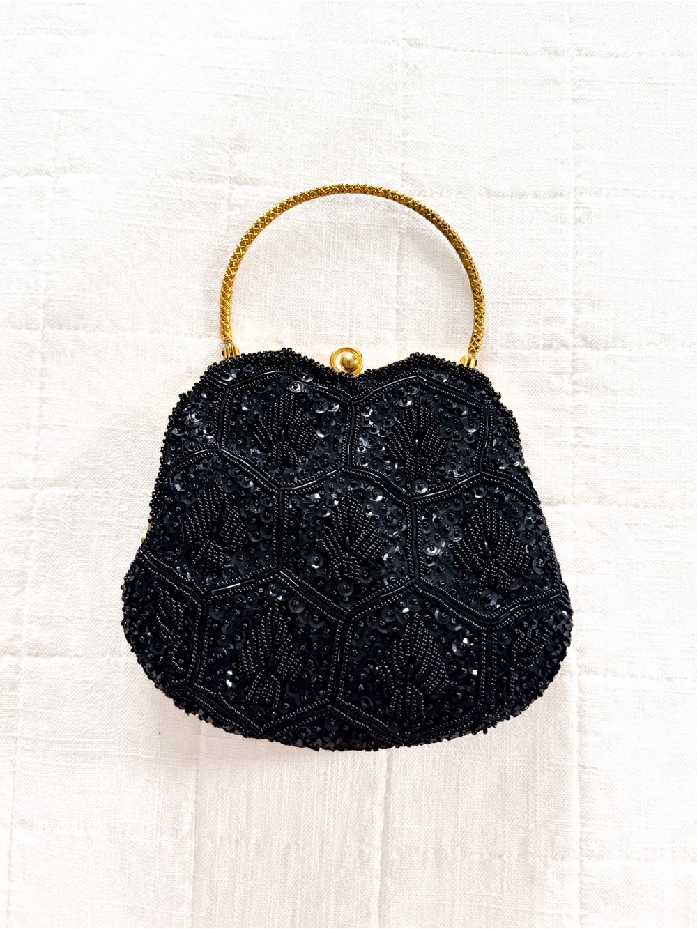 Vintage Richere by Walborg Black Beaded Evening Handbag